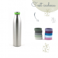 Gourde isotherme inox 750 ml Joli Monde & ses anneaux colorés en cadeau