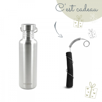 Gourde inox 800 ml Joli Monde & son charbon binchotan + serpentin