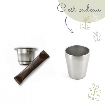 Set capsule inox Nespresso STARTER My Coffee Star & sa timbale inox en cadeau