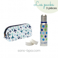 Kit biberon isotherme inox 270ml & sa trousse avion