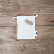 Sac pochette à cadeau coton Bio 15 x 20 cm & son ruban de jute