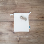 Sac pochette à cadeau coton Bio 15 x 20 cm & son ruban de jute