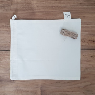 Sac cadeau coton Bio 25 x 30 cm & ses rubans naturels