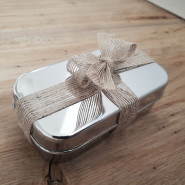 Boite cadeau inox & son ruban de jute