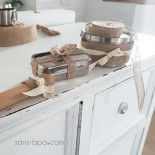 Boite cadeau inox & son ruban de jute