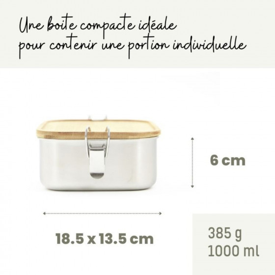 Boite La Bento bambou inox 1000ml sans BPA - JOLI MONDE