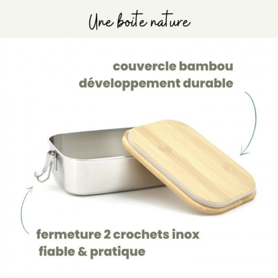 Boite La Bento bambou inox 1000ml sans BPA - JOLI MONDE
