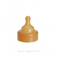 Tétine caoutchouc pour biberon verre Hévéa . Débit lent . 0 - 3 mois