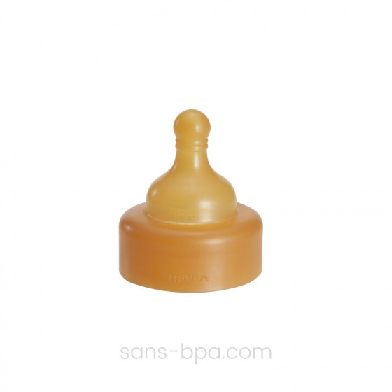 Tétine caoutchouc pour biberon verre Hévéa . Débit lent . 0 - 3 mois