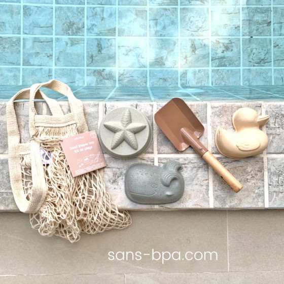 Kit de jouets de plage en caoutchouc naturel upcyclé . HEVEA