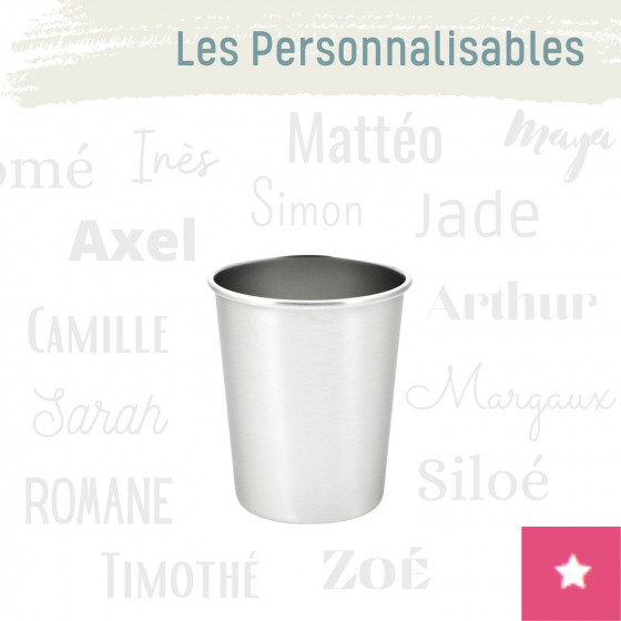La p'tite timbale personnalisable inox 180 ml - JOLI MONDE