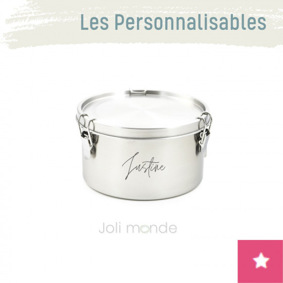 Boite personnalisable inox étanche 1650 ml . La Retro Large . Diam 16 cm - JOLI MONDE