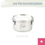 Boite personnalisable inox étanche 1650 ml . La Retro Large . Diam 16 cm - JOLI MONDE