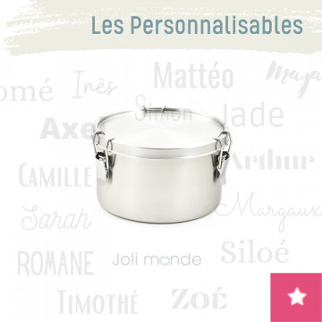 Boite personnalisable inox étanche 1650 ml . La Retro Large . Diam 16 cm - JOLI MONDE