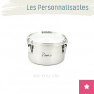 Boite personnalisable inox étanche 1150 ml . La Retro Médium . Diam 14 cm - JOLI MONDE