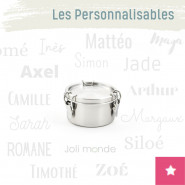 Boite personnalisable inox étanche 200 ml . La Retro Mini . Diam 8 cm - JOLI MONDE