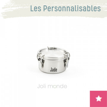 Boite personnalisable inox étanche 200 ml . La Retro Mini . Diam 8 cm - JOLI MONDE 2