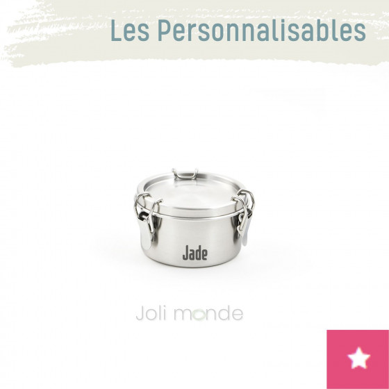 Boite personnalisable inox étanche 200 ml . La Retro Mini . Diam 8 cm - JOLI MONDE