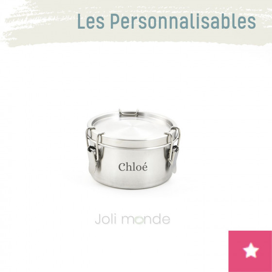 Boite personnalisable inox étanche 400 ml . La Retro Petite . Diam 10 cm - JOLI MONDE