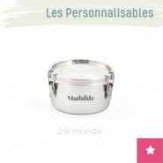 Boite personnalisable inox étanche 700 ml . La Retro Basic . Diam 12 cm - JOLI MONDE