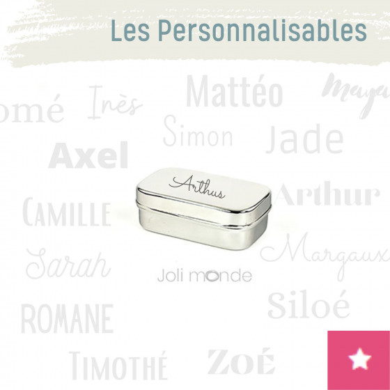 Boite personnalisable 100% inox La Rectangle BIG MINI - JOLI MONDE