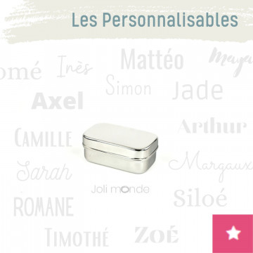 Boite personnalisable 100% inox La Rectangle MINI - JOLI MONDE