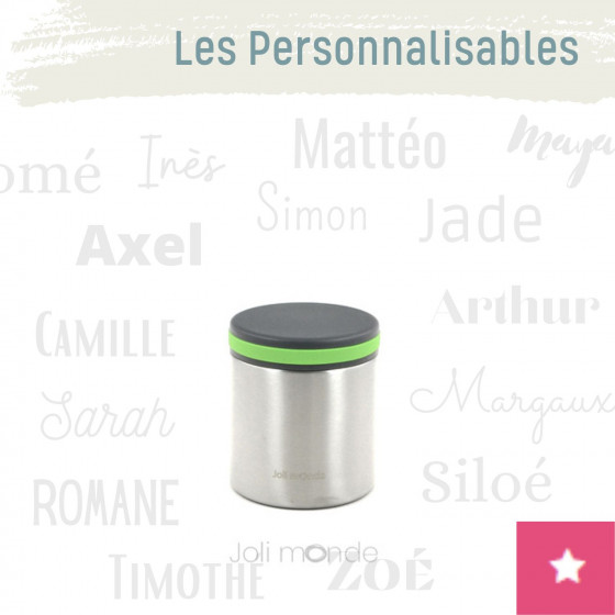 Boite repas personnalisable inox isotherme 400ml - Au P'tit Repas - JOLI MONDE