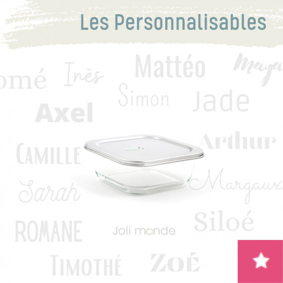 Contenant personnalisable De verre & d'inox 520ml - JOLI MONDE