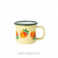 Timbale tasse en fer émaillé - Groseilles . BLAFRE