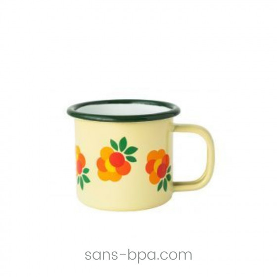 Timbale tasse en fer émaillé - Groseilles . BLAFRE