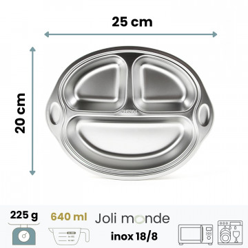 COCO le singe - Plateau repas 3 compartiments Kids - JOLI MONDE 2
