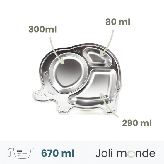 EL l'éléphant - Plateau repas 3 compartiments Kids - JOLI MONDE