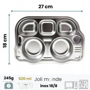 P'tit Bus - Plateau repas 5 compartiments Kids - JOLI MONDE