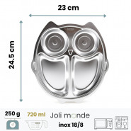 SYLVETTE la chouette - Plateau repas 3 compartiments Kids - JOLI MONDE