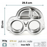 VROUM la voiture - Plateau repas 5 compartiments Kids - JOLI MONDE
