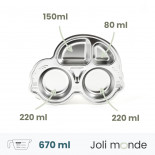VROUM la voiture - Plateau repas 5 compartiments Kids - JOLI MONDE