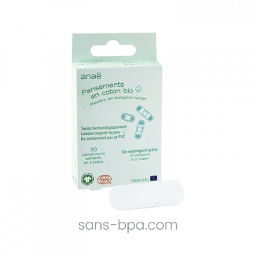 30 pansements coton bio - 3 tailles