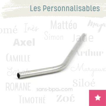 1 paille personnalisable inox ~ Modèle COURT - JOLI MONDE