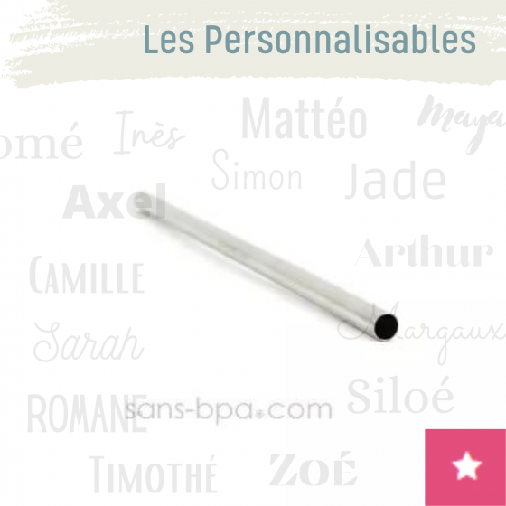 1 paille personnalisable inox ~ Modèle SMOOTHIES - JOLI MONDE
