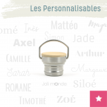 Bouchon personnalisable inox & bambou pour gourde Gloup - JOLI MONDE