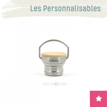 Bouchon personnalisable inox & bambou pour gourde Gloup - JOLI MONDE 2