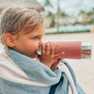 Biberon anti-fuite inox 325 ml - Rose - PURA