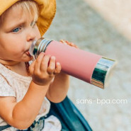 Biberon anti-fuite inox 325 ml - Rose - PURA