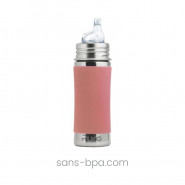 Biberon anti-fuite inox 325 ml - Rose - PURA