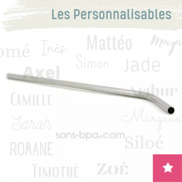 1 paille personnalisable inox ~ Modèle LONG - JOLI MONDE