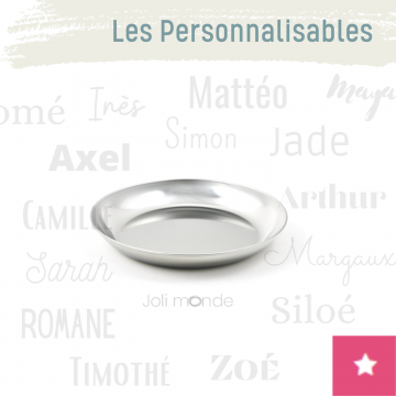 Assiette personnalisable inox - La P'tite - JOLI MONDE