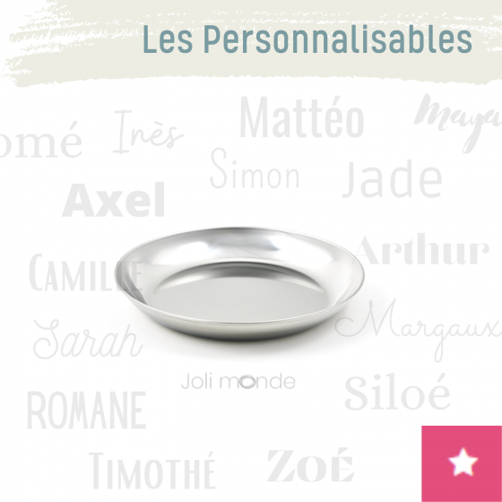 Assiette personnalisable inox - La P'tite - JOLI MONDE