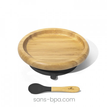 Assiette bambou à ventouse & sa cuillère bébé