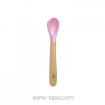 Cuillère long manche bébé Bambou & silicone