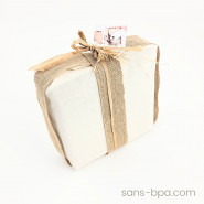 Sac cadeau coton Bio 35 x 47 cm & ses rubans naturels